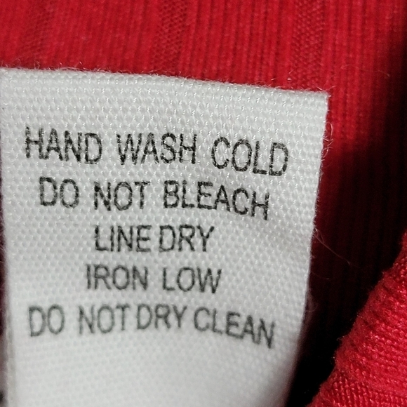 Mock Neck Bodycon Long Sleeve Black Sweater Dress Red - Picture 10 of 11